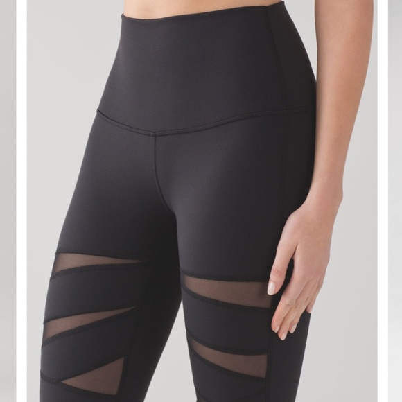 🖤 Lululemon Wunder Under Hi-Rise Tech Mesh Leggings • Black • 6 💪 - Picture 4 of 8